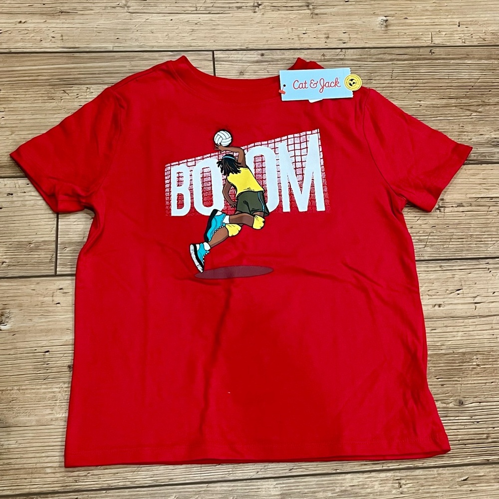 Cat & Jack Red Volleyball 'BOOM' Graphic Tee